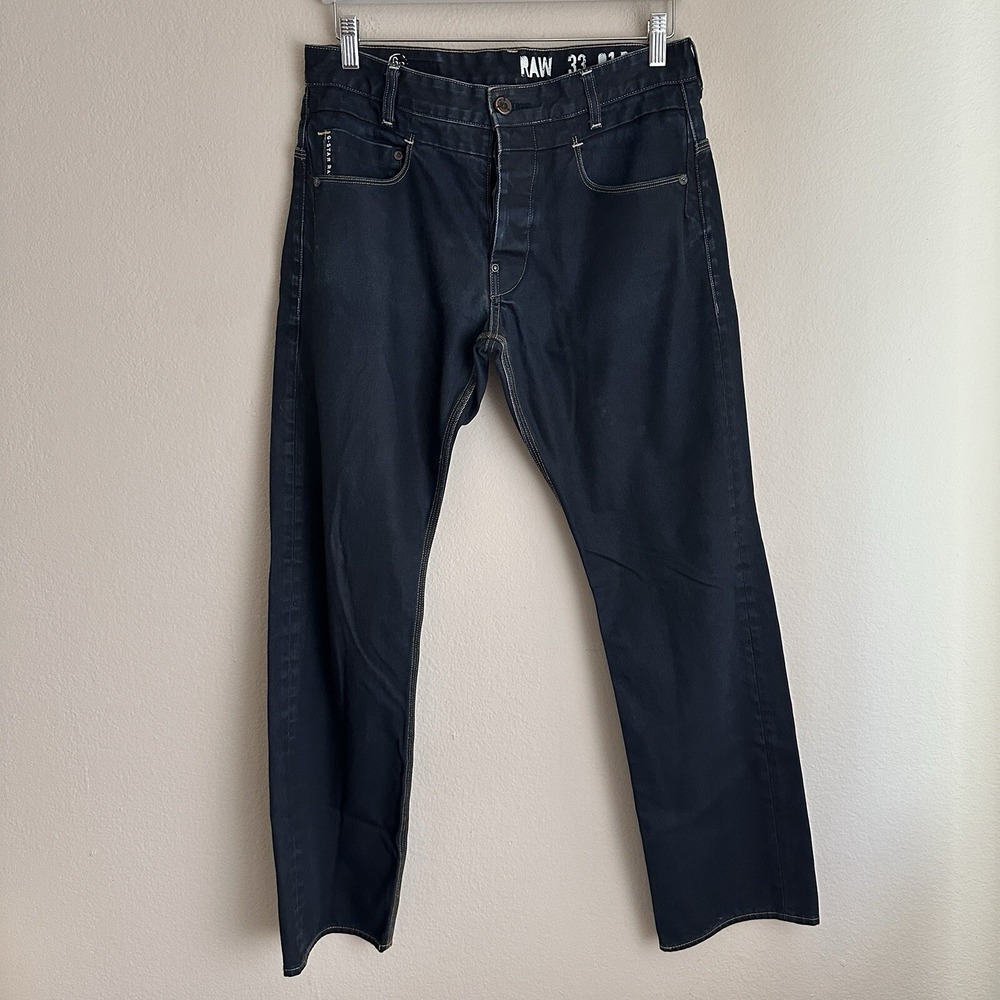 G-Star Raw 3301 Rotor Straight Jeans 32x32 (fits Dark‎ Indigo Blue Button Fly